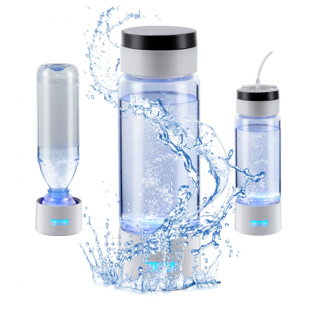 VEVOR Hydrogen Water Bottle Generator, 380 ml / 13.4 oz Capacity Portable Hydrogen Water Maker, SPE Technology Hydrogen Rich Water Ionizer Machine with Nasal Inhalation Tube and Self-Cleaning 