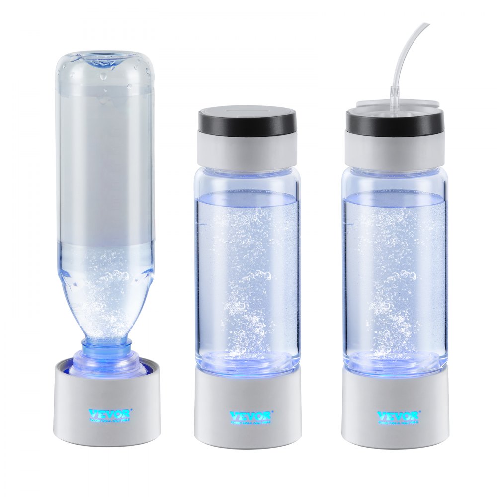 VEVOR Hydrogen Water Bottle Generator, 380 ml / 13.4 oz Capacity Portable Hydrogen Water Maker, SPE Technology Hydrogen Rich Water Ionizer Machine with Nasal Inhalation Tube and Self-Cleaning 