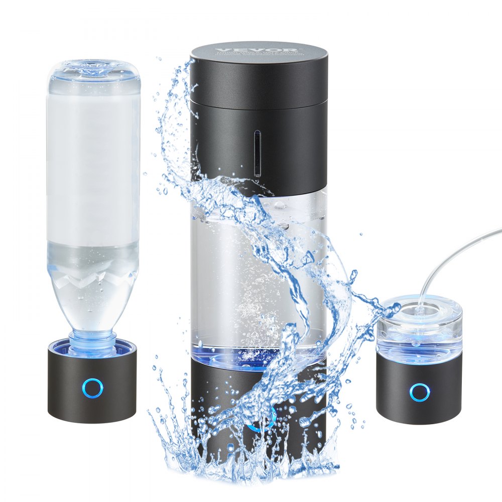 VEVOR Hydrogen Water Bottle Generator, 230 ml / 8.1 oz Capacity Portable Hydrogen Water Maker, SPE Technology Hydrogen Rich Water Ionizer Machine with Nasal Inhalation Tube and Self-Cleaning 