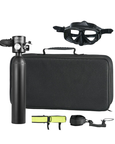 VEVOR 0.5L Scuba Tank 98.43 ft Diving Depth Lung Tank with Pump for Exploration 