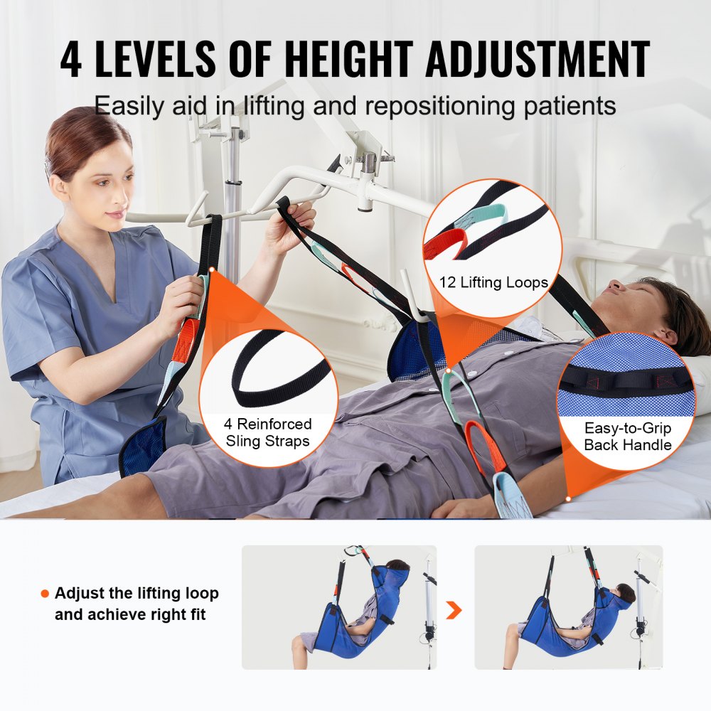 VEVOR Universal Full Body Patient Lift Sling Patient Lift Medical Sling 400LBS 