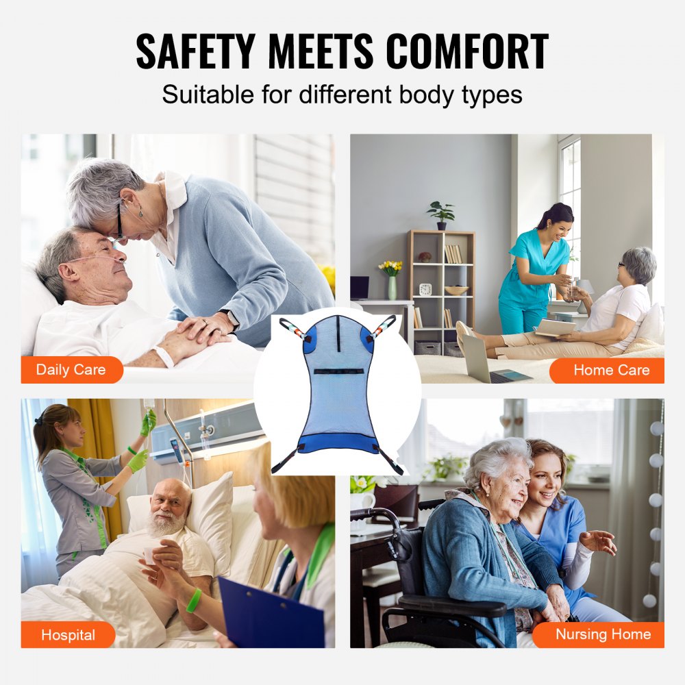 VEVOR Universal Full Body Patient Lift Sling Patient Lift Medical Sling 400LBS 
