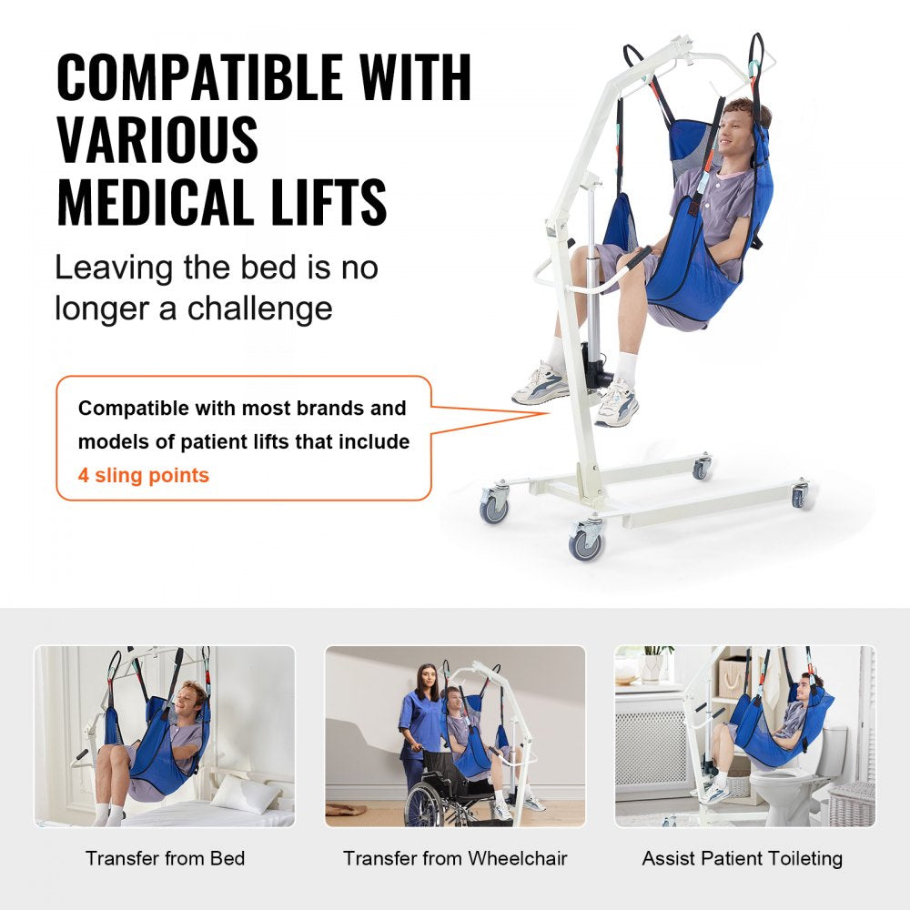 VEVOR Full Body Patient Lift Sling & Commode Opening Patient Lift Medical Sling 