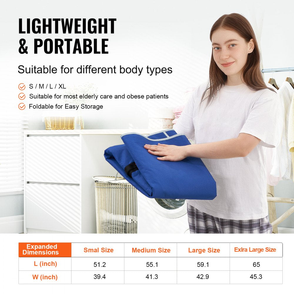VEVOR Patient Lift Sling with Head Support Medium-Size U Shape Divided Leg Sling 