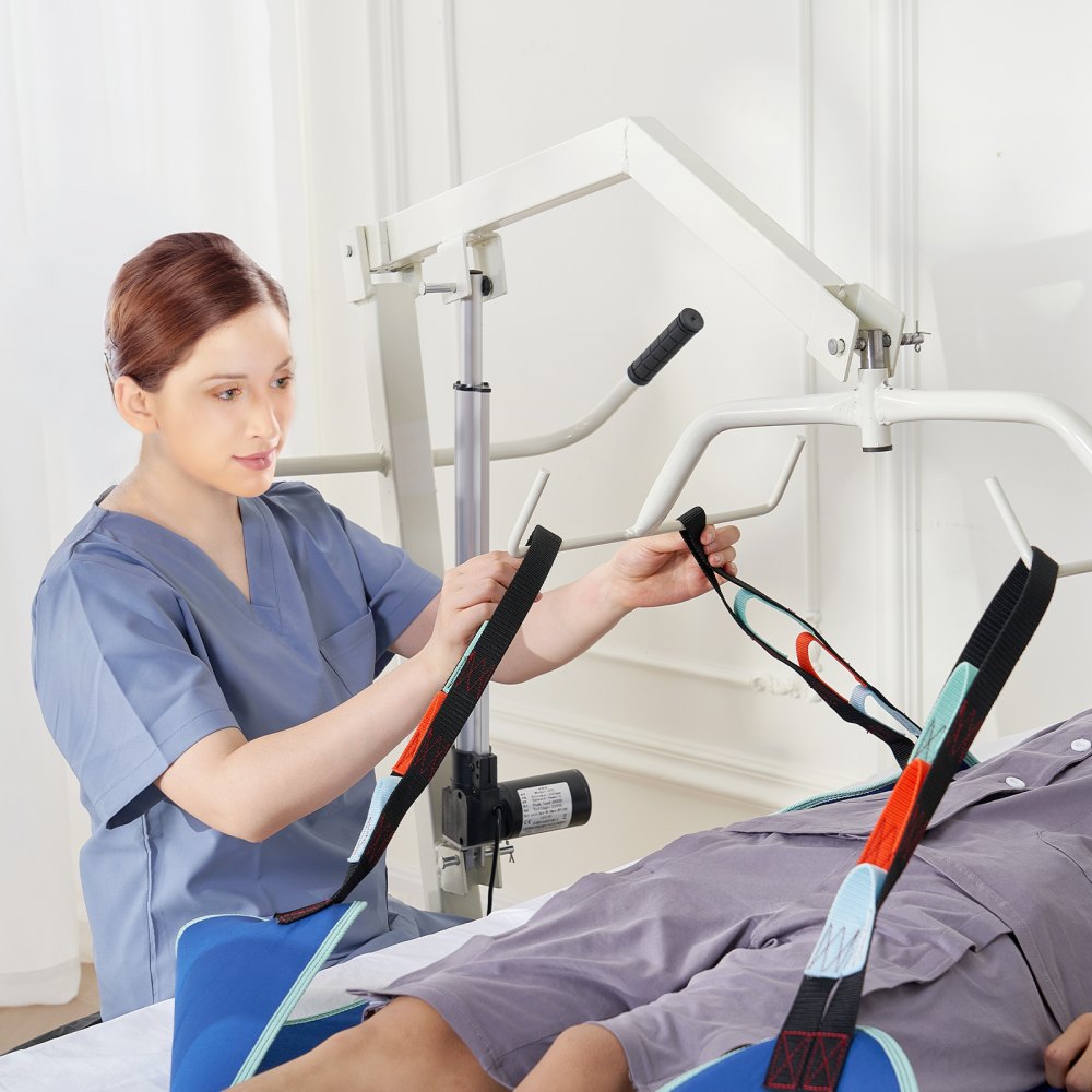VEVOR Patient Lift Sling with Head Support Medium-Size U Shape Divided Leg Sling 