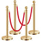 VEVOR 4 Pcs Gold Stanchion Post 2 Red Velvet Ropes Sand Injection Hollow Base