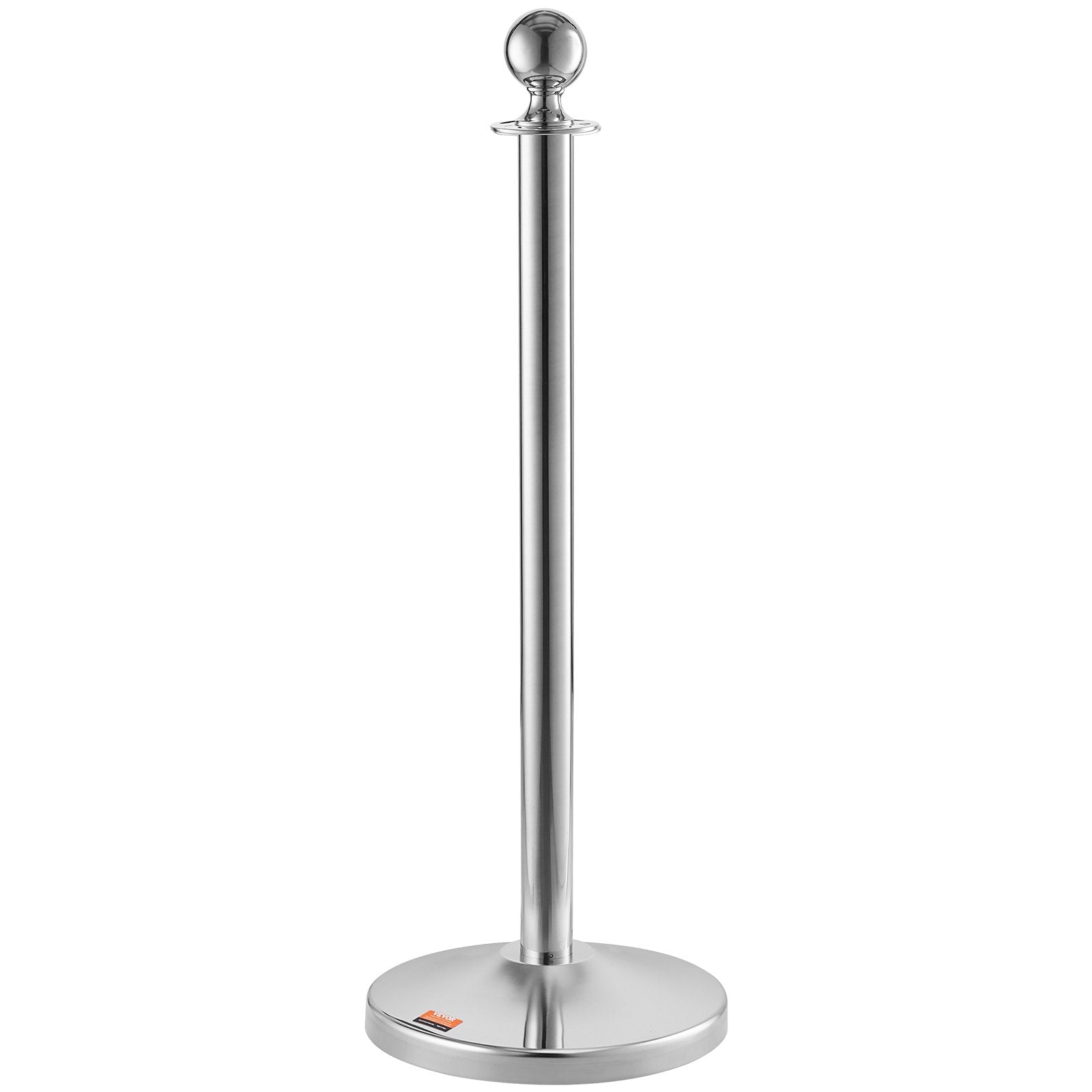 VEVOR Stanchion Post with Velvet Rope, 4-Pack Crowd Control Stanchion with 2PCS 5FT Red Velvet Ropes, Stainless Steel Queue Barrier Line Divider with Fillable Plastic Base, Ball Top for Wedding Museum 