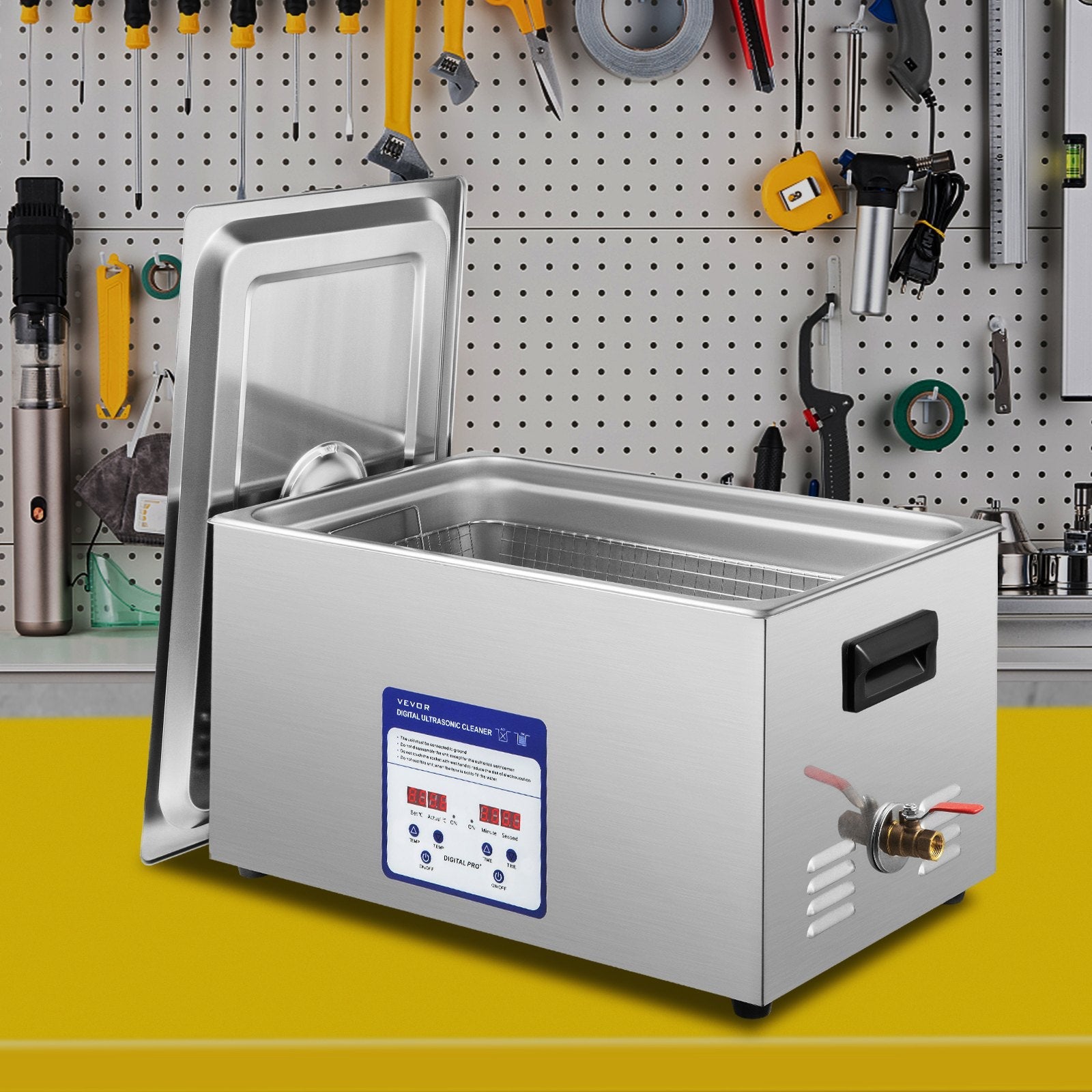 VEVOR Digital Ultrasonic Cleaner 30L Ultrasonic Cleaning Machine 40kHz Sonic Cleaner Machine 316 & 304 Stainless Steel Ultrasonic Cleaner Machine with Heater & Timer for Cleaning Jewelry Glasses Watch 