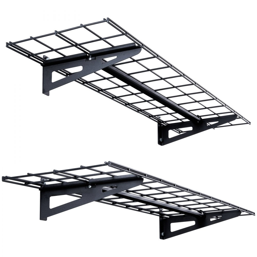 VEVOR Garage Storage Shelving, 2 Pack, 4 x 1 ft Heavy Duty Garage Shelves Wall Mounted, 400 lbs Load Capacity(Total) Garage Storage Rack Floating Shelves, Suitable for Shop, Shed, Garage Storage 
