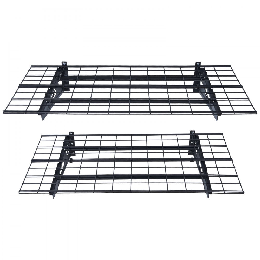 VEVOR Garage Storage Shelving, 2 Pack, 4 x 2 ft Heavy Duty Garage Shelves Wall Mounted, 500 lbs Load Capacity(Total) Garage Storage Rack Floating Shelves, Suitable for Shop, Shed, Garage Storage 