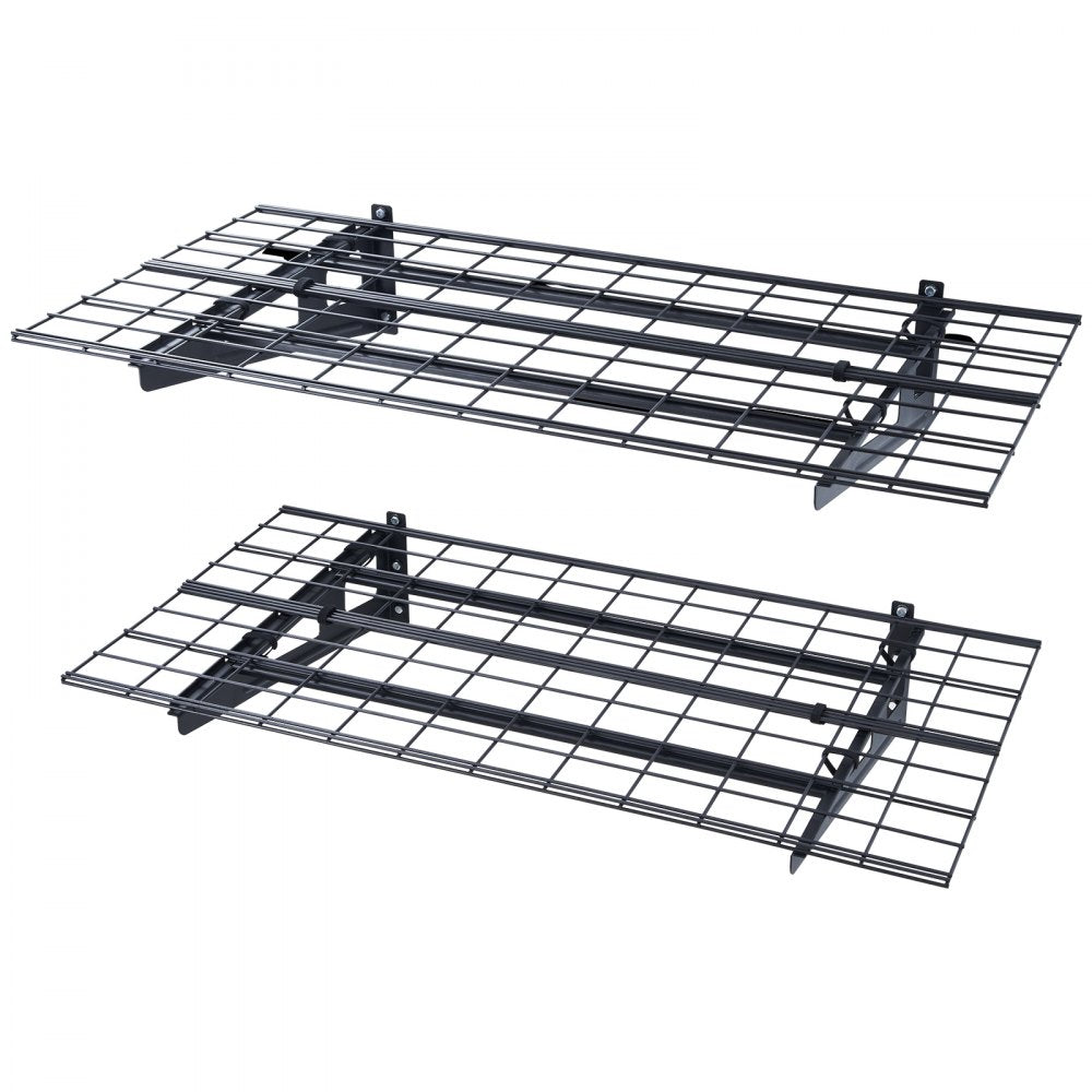 VEVOR Garage Storage Shelving, 2 Pack, 4 x 2 ft Heavy Duty Garage Shelves Wall Mounted, 500 lbs Load Capacity(Total) Garage Storage Rack Floating Shelves, Suitable for Shop, Shed, Garage Storage 