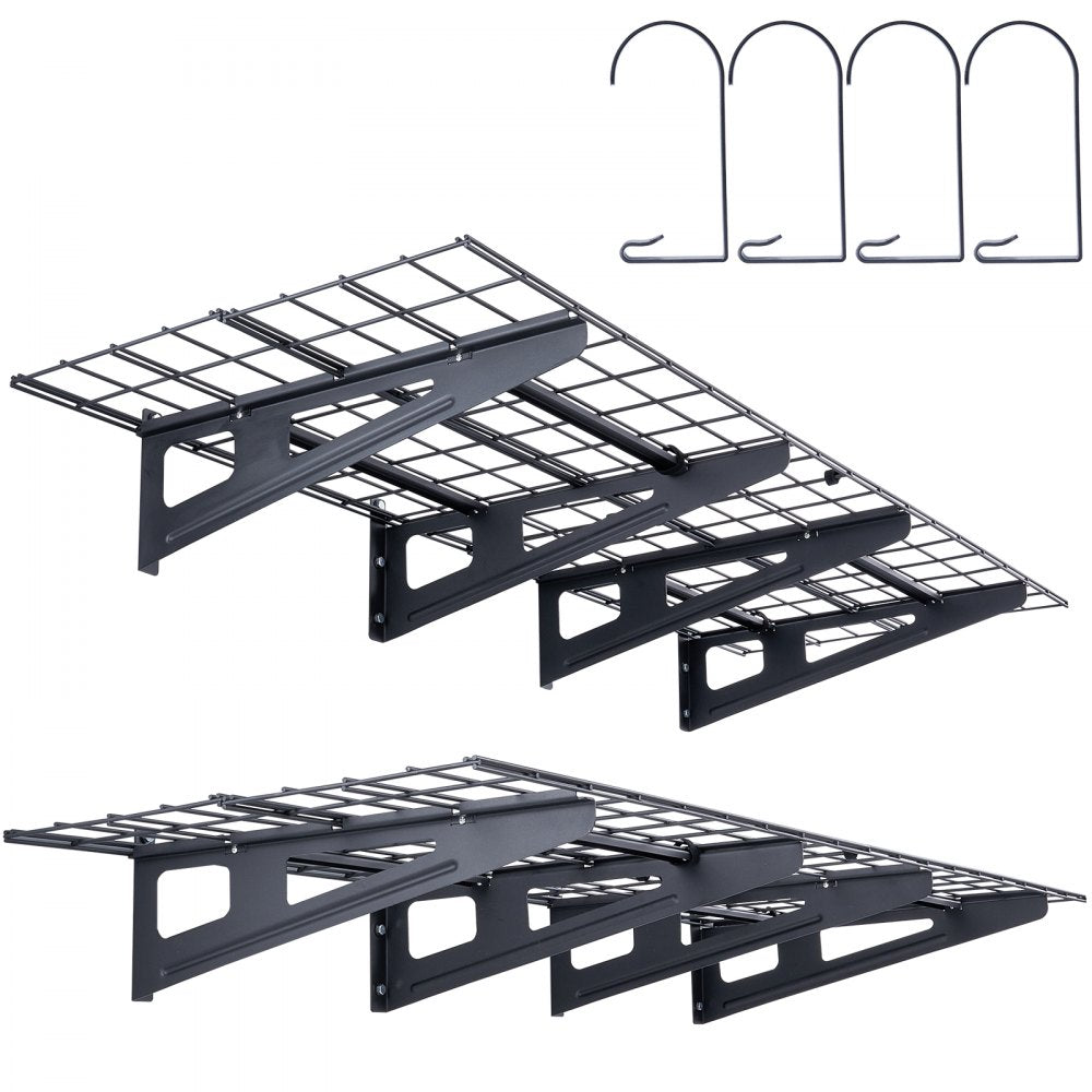 VEVOR Garage Storage Shelving, 2 Pack, 6 x 2 ft Heavy Duty Garage Shelves Wall Mounted, 1000 lbs Load Capacity(Total) Garage Storage Rack Floating Shelves, Suitable for Shop, Shed, Garage Storage 