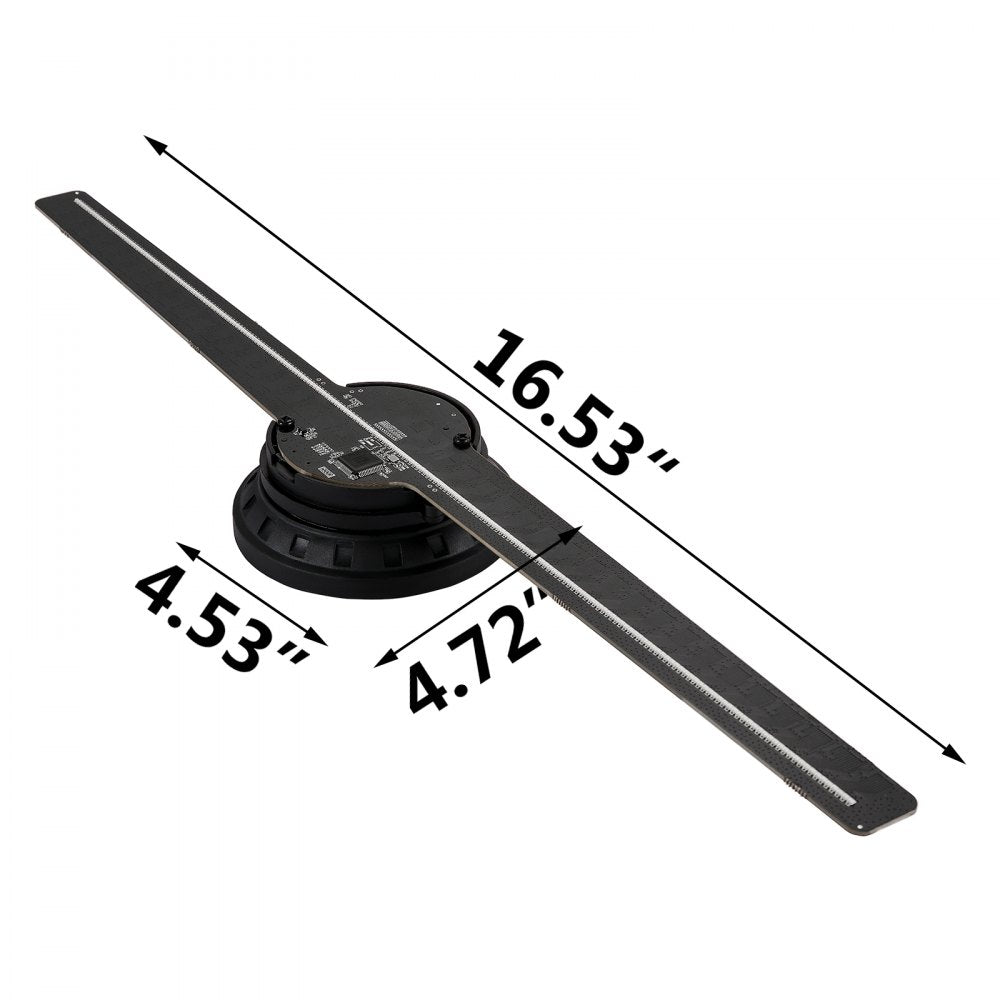VEVOR 3D Holographic Fan 16.5Inch Hologram Fan with 224 Led Beads Holographic Projector Fan 450x224 Resolution Holographic LED Fan Display Wi-Fi Control for Business,Store,Shop,Holiday Events Display 