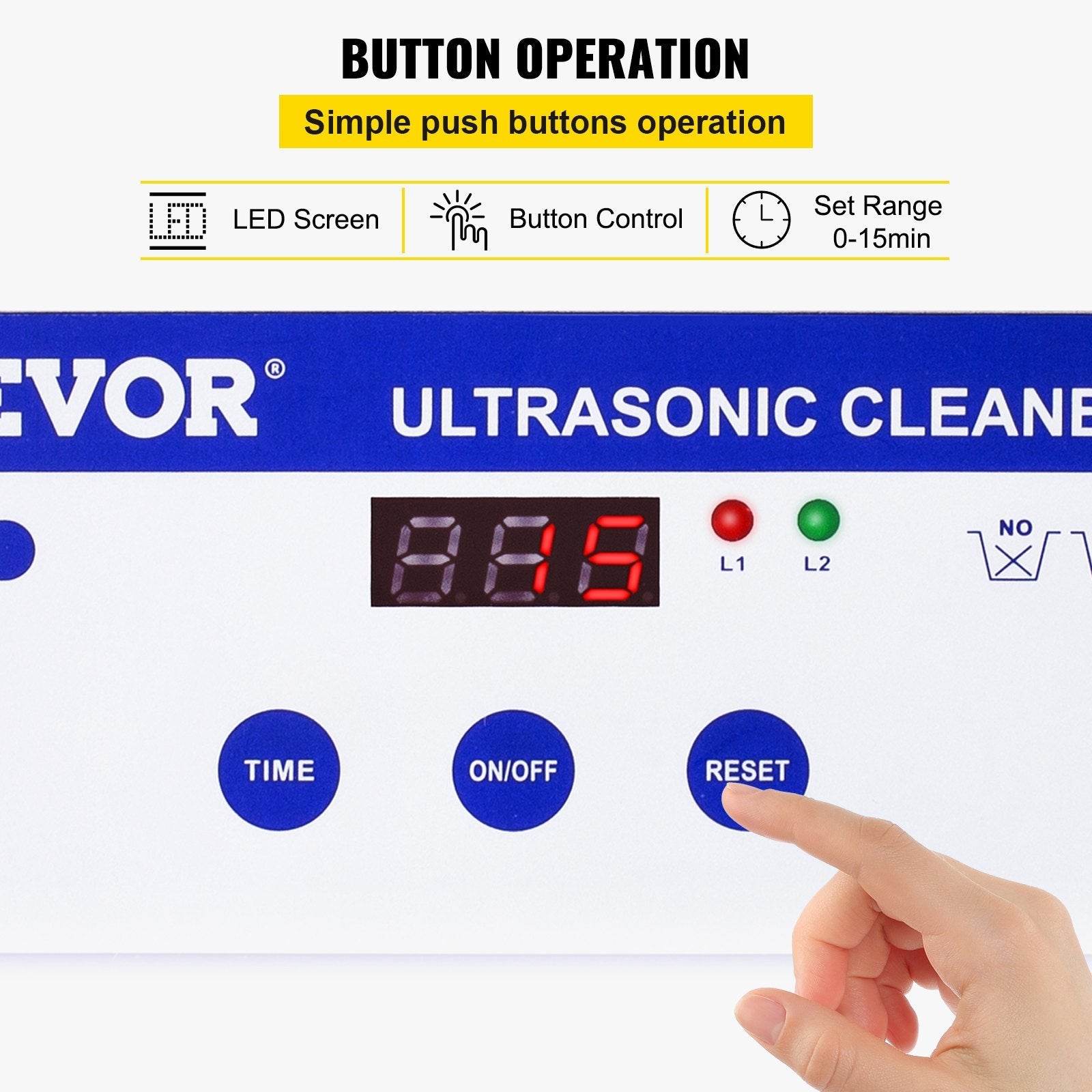 VEVOR 0.8L Professional Ultrasonic Cleaner 304 Stainless Steel Digital Lab Ultrasonic Cleaner with Timer for Jewelry Watch Glasses Circuit Board Dentures Small Parts Dental Instrument (0.8L) 