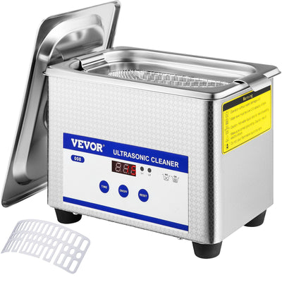 VEVOR 0.8L Professional Ultrasonic Cleaner 304 Stainless Steel Digital Lab Ultrasonic Cleaner with Timer for Jewelry Watch Glasses Circuit Board Dentures Small Parts Dental Instrument (0.8L) 