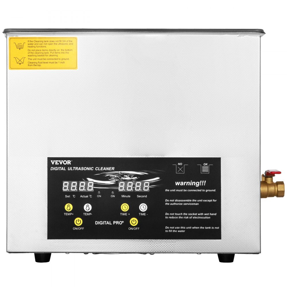 VEVOR 10L Upgraded Ultrasonic Cleaner (200W Heater,400W Ultrasonic) Professional Digital Lab Ultrasonic Cleaner with Heater Timer for Parts Instruments Cleaning 