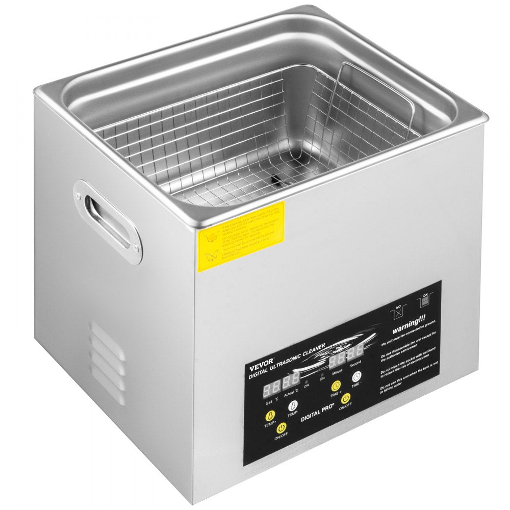 VEVOR 10L Upgraded Ultrasonic Cleaner (200W Heater,400W Ultrasonic) Professional Digital Lab Ultrasonic Cleaner with Heater Timer for Parts Instruments Cleaning 