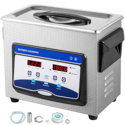 VEVOR Ultrasonic Cleaner 3.2L Semiwave Function 120W/60W Ultrasonic Power 100W Heating Power Upgraded Ultrasonic Cleaner for Jewelry Watch Glasses Small Parts 