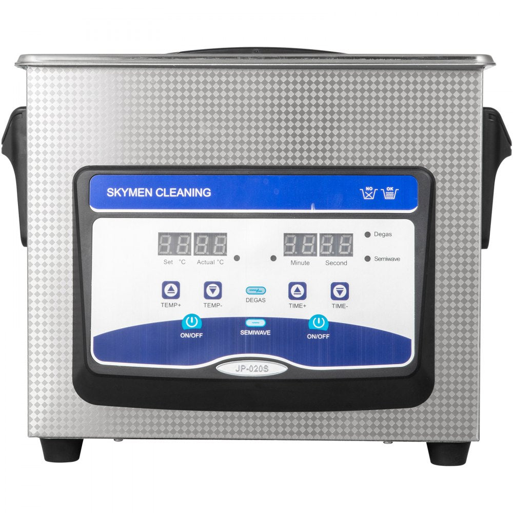VEVOR Ultrasonic Cleaner 3.2L Semiwave Function 120W/60W Ultrasonic Power 100W Heating Power Upgraded Ultrasonic Cleaner for Jewelry Watch Glasses Small Parts 
