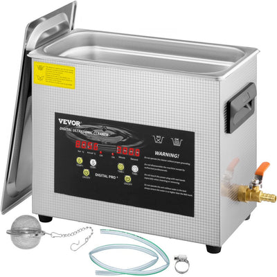 VEVOR 6L Upgraded Ultrasonic Cleaner Professional Digital Lab Ultrasonic Parts Cleaner with Heater Timer for Jewelry Glasses Cleaning (400W Heater,180W Ultrasonic) 