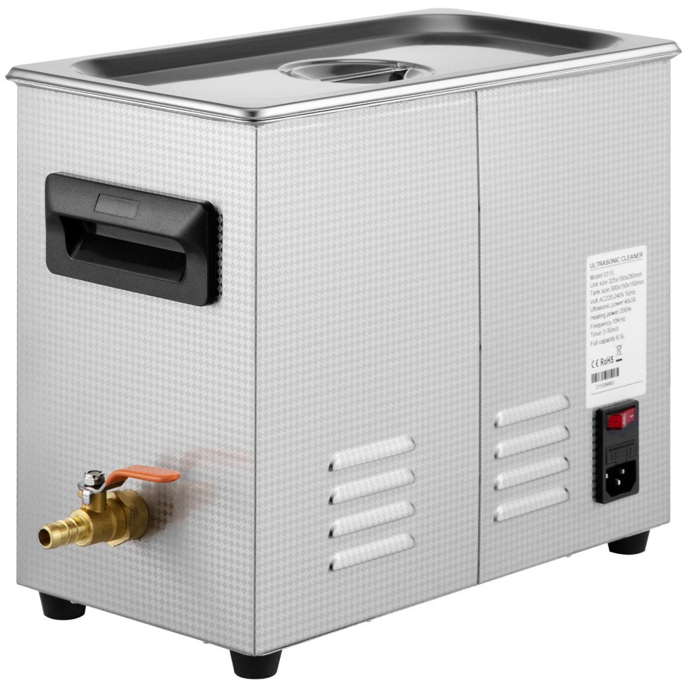 VEVOR 6L Upgraded Ultrasonic Cleaner Professional Digital Lab Ultrasonic Parts Cleaner with Heater Timer for Jewelry Glasses Cleaning (400W Heater,180W Ultrasonic) 