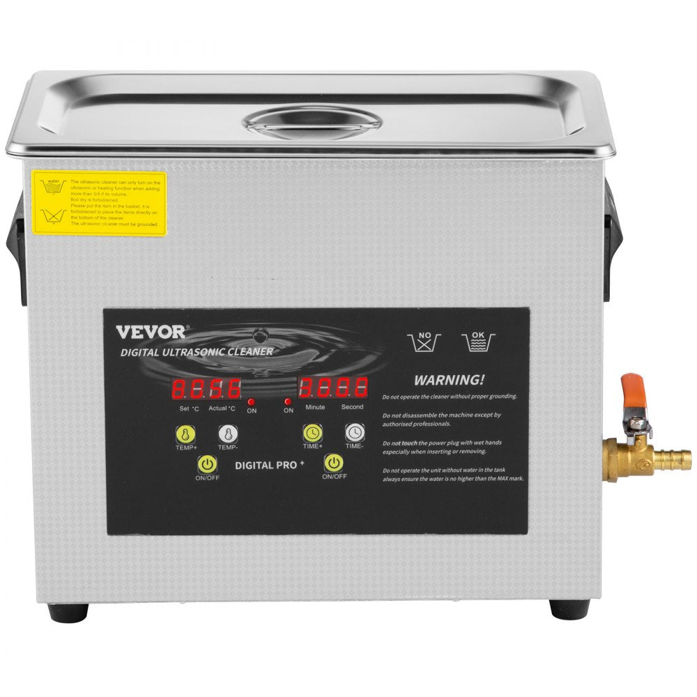 VEVOR 6L Upgraded Ultrasonic Cleaner Professional Digital Lab Ultrasonic Parts Cleaner with Heater Timer for Jewelry Glasses Cleaning (400W Heater,180W Ultrasonic) 