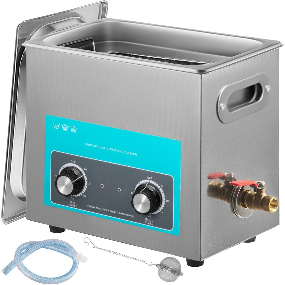 Ultrasonic Jewelry Cleaner with Heater Timer for Cleaning Eyeglass Rings Dentures Music Instruments 
