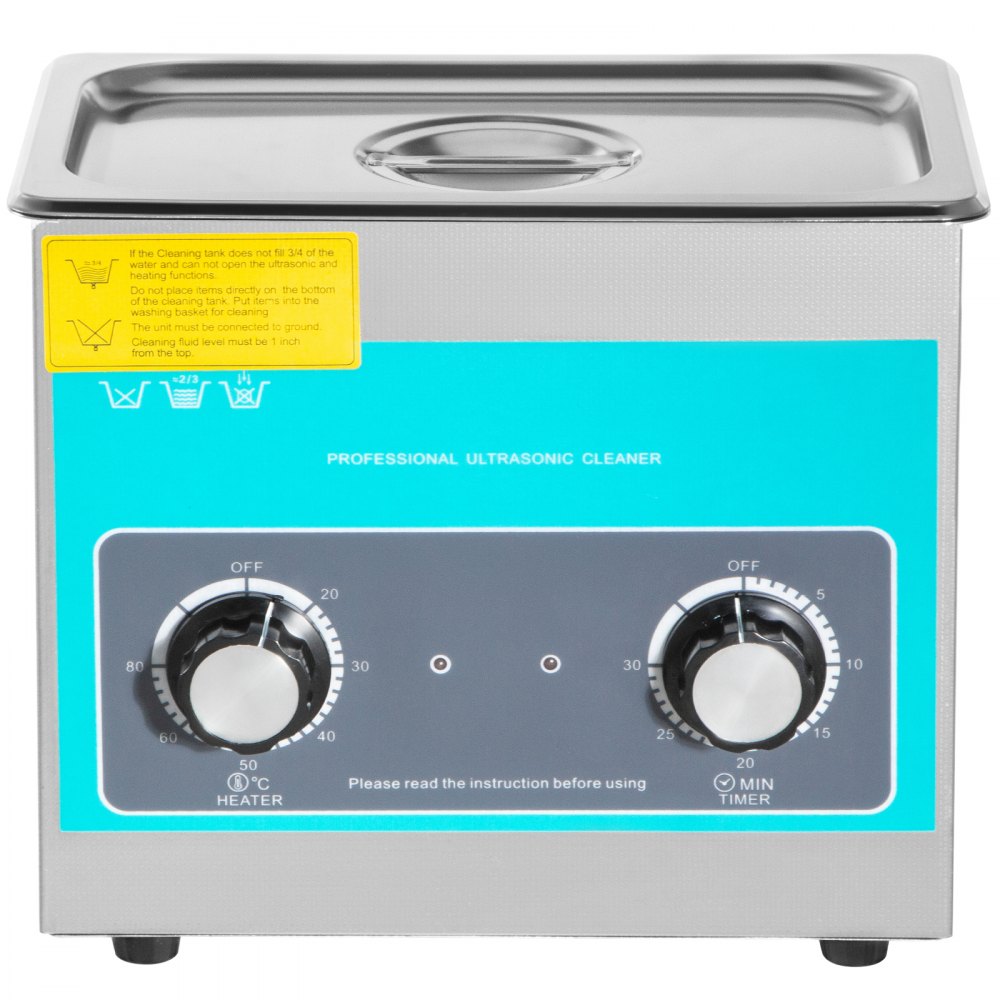 VEVOR Knob Ultrasonic Cleaner 3L 40kHz Ultrasonic Cleaning Machine Knob Control Sonic Cleaner 304 Stainless Steel Ultrasonic Cleaner Machine with Heater & Timer for Cleaning Jewelry Eyeglasses Watches 