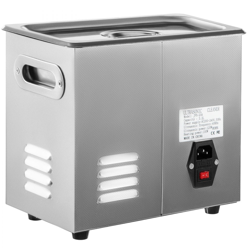VEVOR Knob Ultrasonic Cleaner 3L 40kHz Ultrasonic Cleaning Machine Knob Control Sonic Cleaner 304 Stainless Steel Ultrasonic Cleaner Machine with Heater & Timer for Cleaning Jewelry Eyeglasses Watches 
