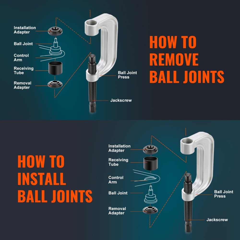 VEVOR Ball Joint Press Kit C-press Ball Joint Tools 10 pcs Automotive Repair Kit 