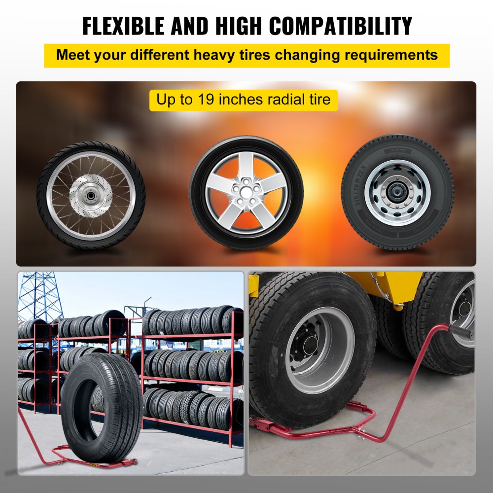 VEVOR Tire Dolly 300 LBS Load Capacity Wheel Dolly Truck Tire Wheel Dolly Heavy Duty Cart Easy to Use Tire Lifting Tool 