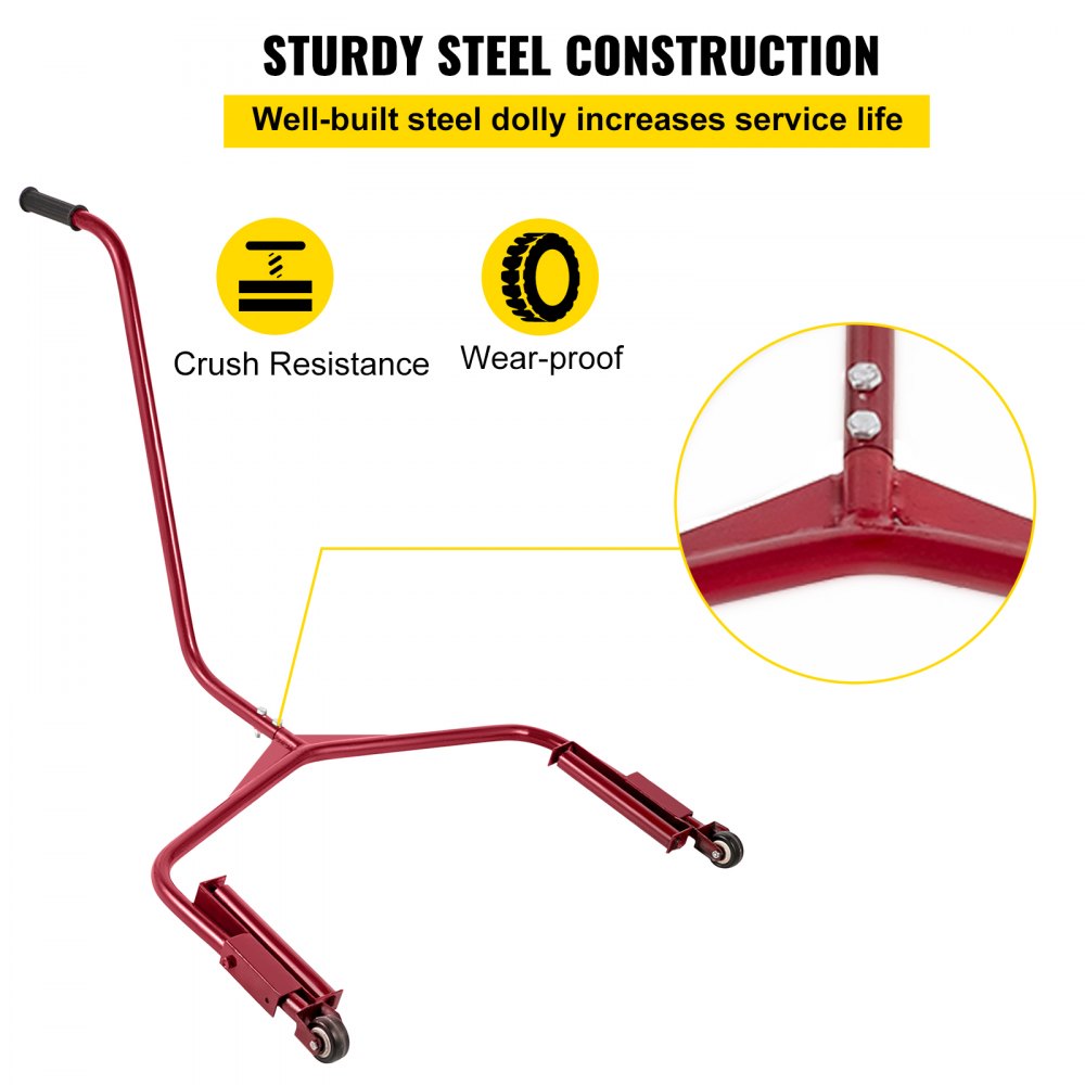 VEVOR Tire Dolly 300 LBS Load Capacity Wheel Dolly Truck Tire Wheel Dolly Heavy Duty Cart Easy to Use Tire Lifting Tool 