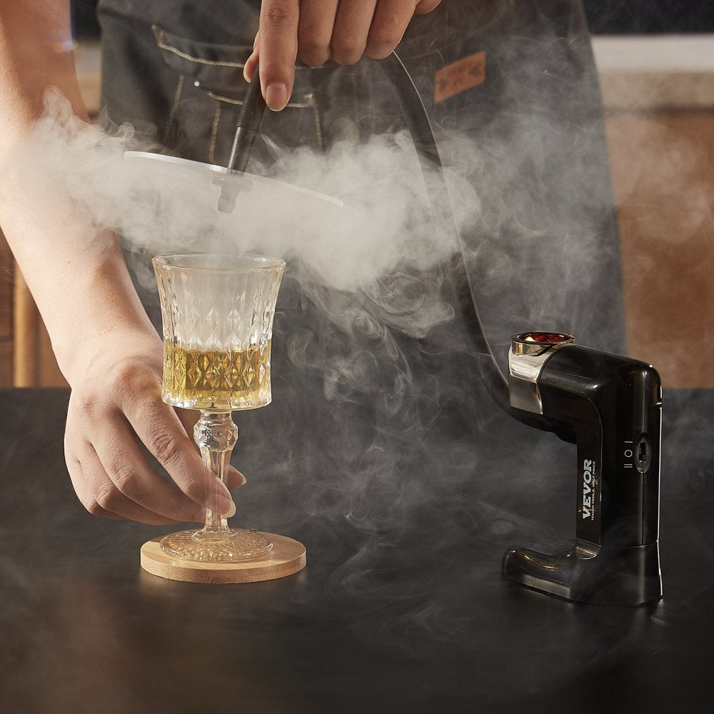 VEVOR Smoking Gun Kit, Old Fashioned Wood Smoke Infuser, Cocktail Smoker with Four Flavors of Wood Chips and Accessories, Cold Smoke for Foods and Drinks, Bourbon Whiskey Gifts for Father/Husband/Men 