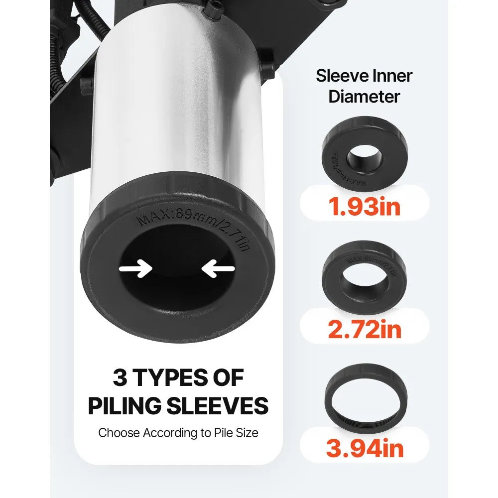 Gas Powered T-Post Driver, 37.7cc 4-Stroke Engine Post Pounder with 3 Sleeves
