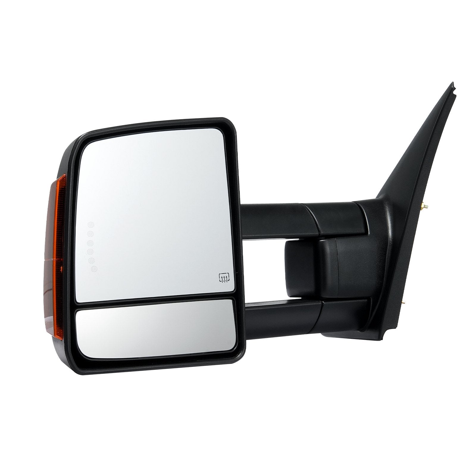 VEVOR Towing Mirrors, Left & Right Pair Set for 2007-2016 Toyota Tundra, Power Heated Tow Mirror with Signal Light, Plane & Convex Glass, Manual Controlling Telescoping Folding, Heating Defrost, Black 