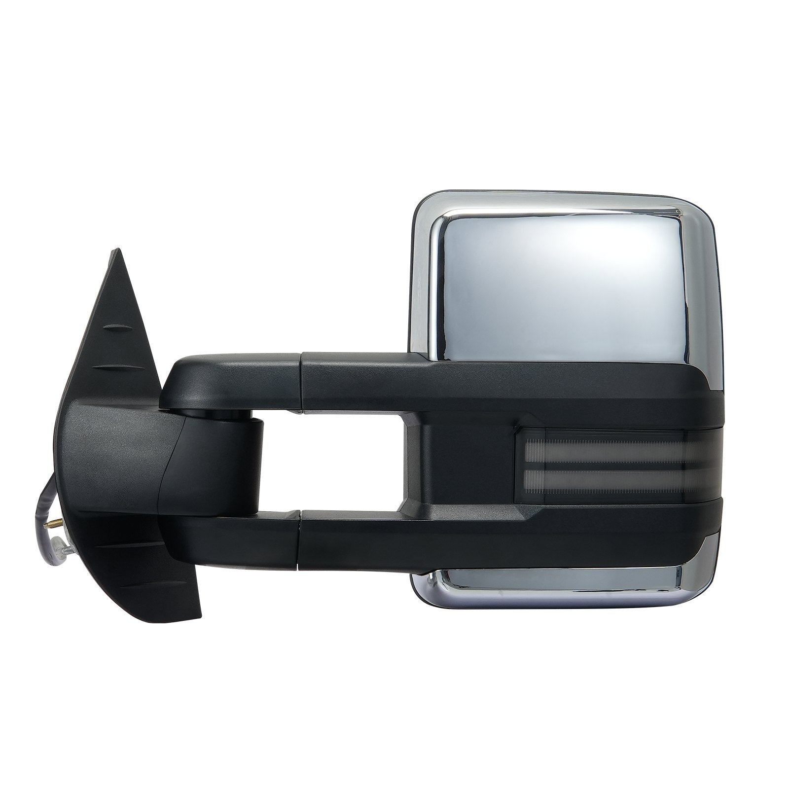 VEVOR Towing Mirrors, Left & Right Pair Set for Chevrolet Silverado (2007-2014)/GMC/Cadillac, Power Heated Tow Mirror with Signal Light, Manual Controlling Telescoping Folding, Heating Defrost, Silver 