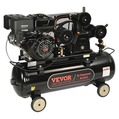 VEVOR 30 Gallon Gas Powered Air Compressor, 15HP 33CFM@115PSI Air Compressor Tank on Wheels, Gas Driven Piston Pump Air Compressed System with 115PSI Maximum Pressure for Workshop Construction Sites 