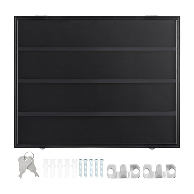 VEVOR 36 Graded Sports Card Display Case, 30.5x24.3x2.1 in, Baseball Card Display Frame with 98% UV Protection Clear View PC Glass, Lockable Wall Cabinet for Football Basketball Hockey Trading Card 