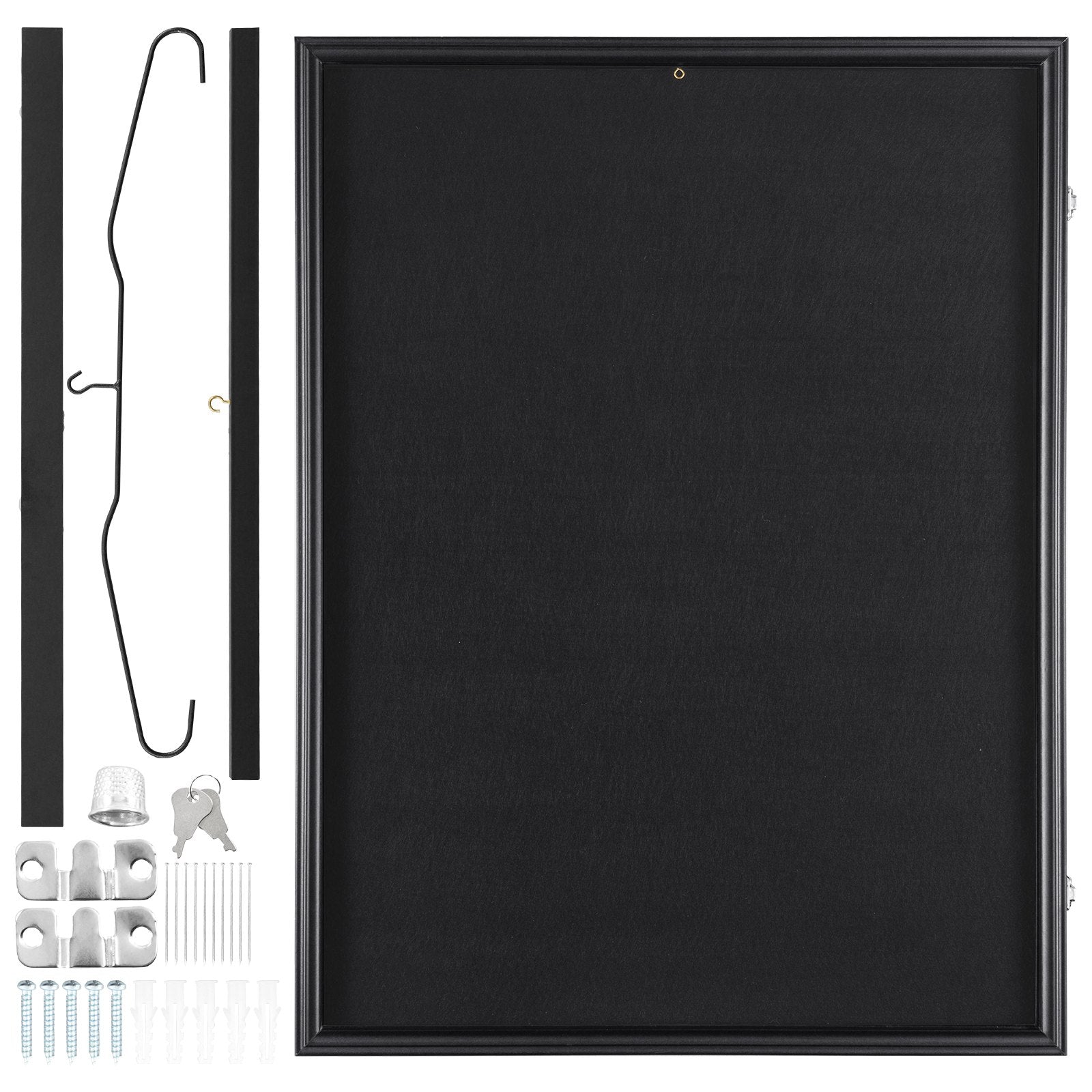 VEVOR Jersey Display Frame Case, 23.3 x 31.2 x 1.5 in, Large Lockable Sport Jersey Shadow Box with 98% UV Protection PC Glass and Hangers, for Baseball Basketball Football Hockey Shirt and Uniform 