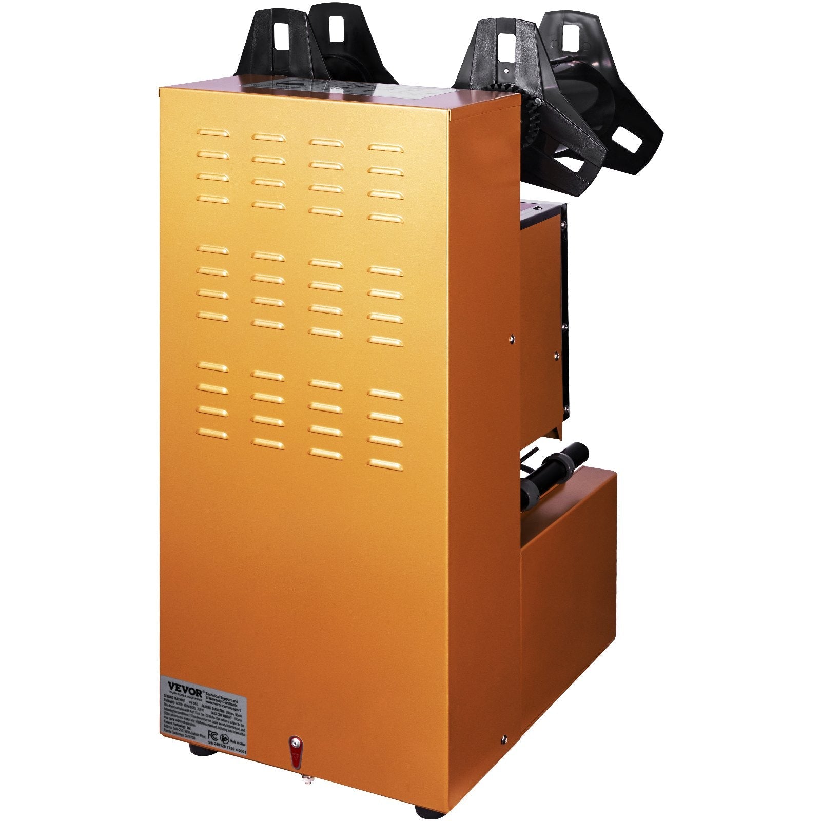 VEVOR Fully Automatic Cup Sealing Machine, 500-650 Cups/H, Cup Sealer Machine for 190 mm Tall & 90/95 mm Cup, Electric Boba Tea Sealer with Digital Control LCD Panel for Bubble Milk Tea Coffee, Gold 