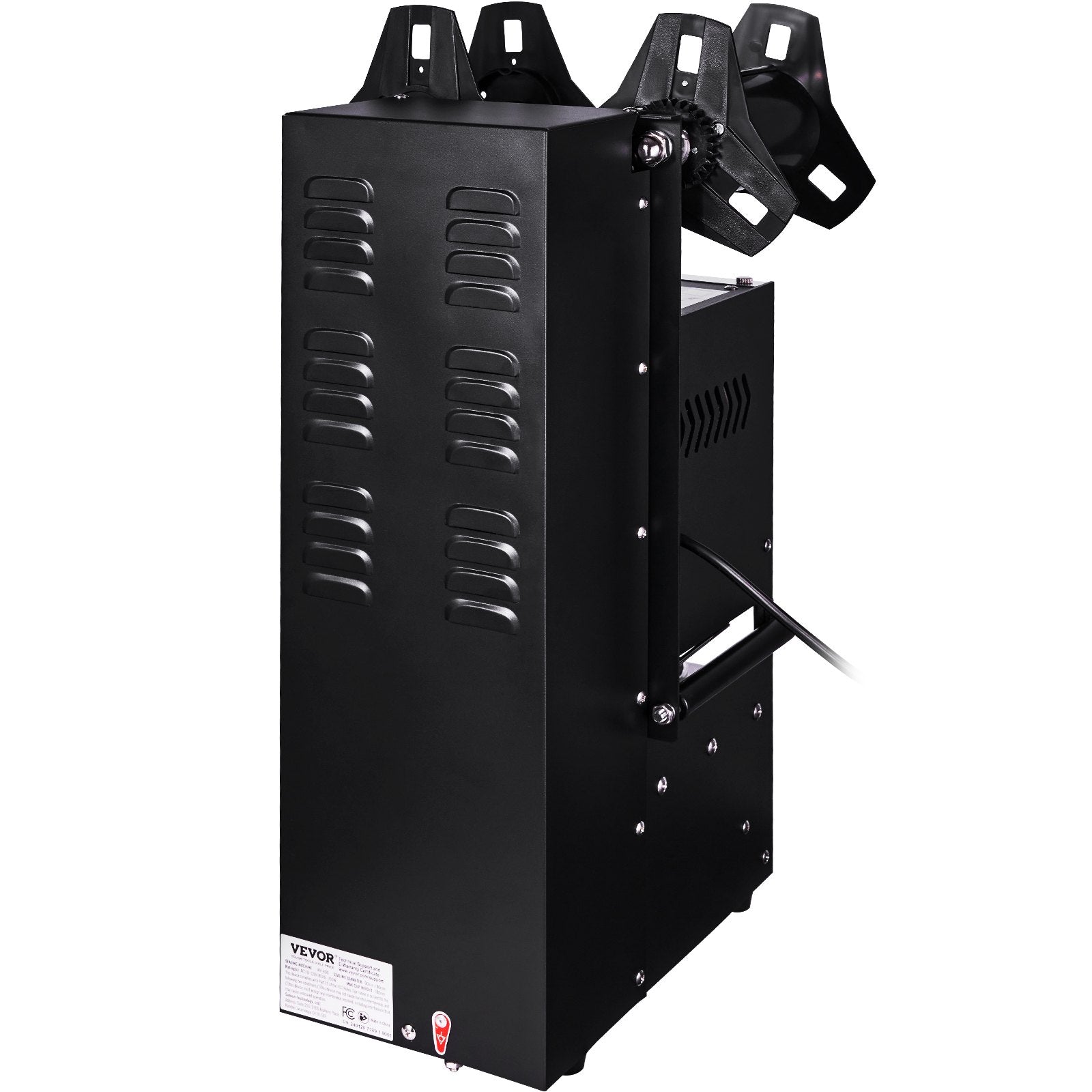 VEVOR Fully Automatic Cup Sealing Machine, 500-650 Cups/H, Cup Sealer Machine for 180 mm Tall & 90/95 mm Cup, Electric Boba Tea Sealer with Digital Control LCD Panel for Bubble Milk Tea Coffee, Black 