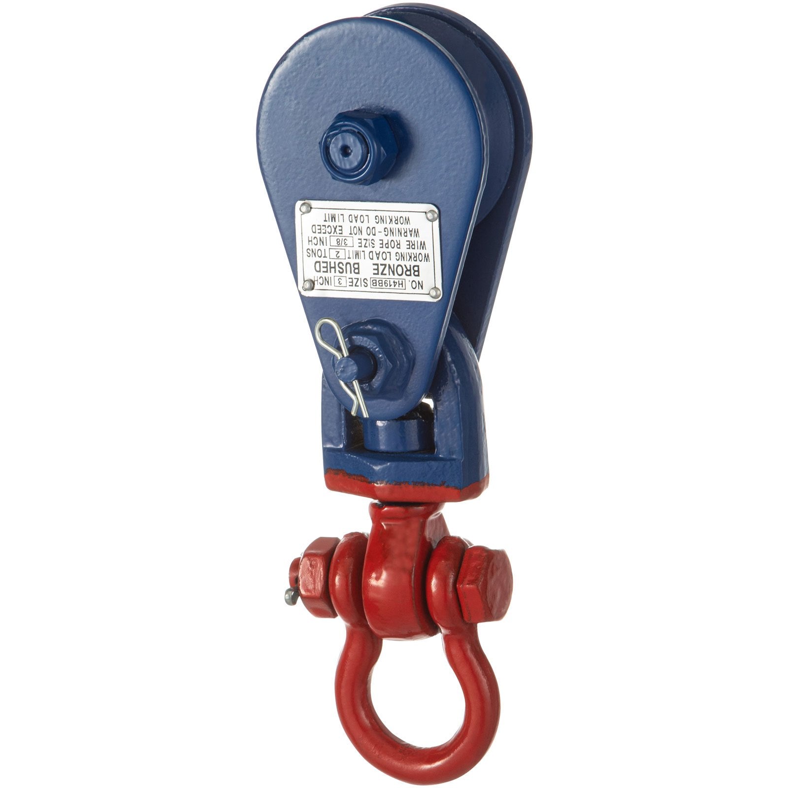 VEVOR 2ton Snatch Block with Chain, 4400 lbs Capacity Snatch Rigging Block, 3\'\' Single Sheave Block w/Swivel Hook, G70 Chain, Fit 3/8\'\' Wire Cable Heavy Duty for Pulling Wrecker Roll Back Recovery 