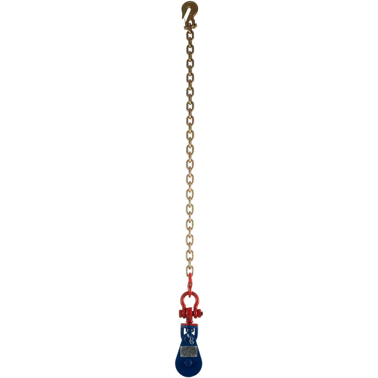 VEVOR 2ton Snatch Block with Chain, 4400 lbs Capacity Snatch Rigging Block, 3\'\' Single Sheave Block w/Swivel Hook, G70 Chain, Fit 3/8\'\' Wire Cable Heavy Duty for Pulling Wrecker Roll Back Recovery 