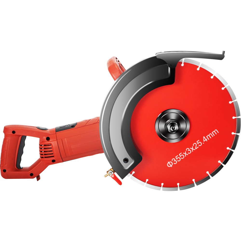 VEVOR Electric Concrete Saw, 14" Concrete Cutter, 15-Amp Concrete Saw, Electric Circular Saw with 14" Blade and Tools, Masonry Saw for Granite, Brick, Porcelain, Reinforced Concrete and Other Material 