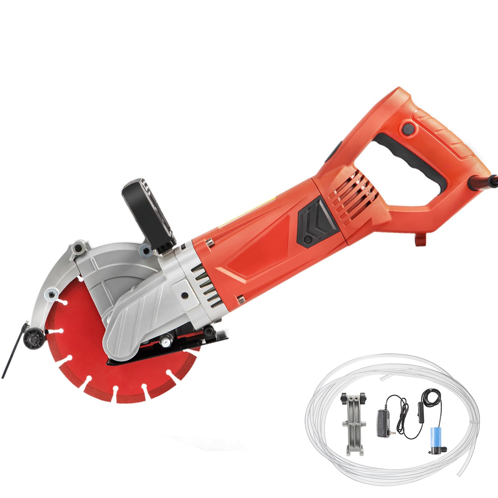 VEVOR Electric Concrete Saw, 7" Blade with 3 inch Max Cutting Depth, Wet/Dry Sawing with Blade and Tools for Granite, Brick, Porcelain, Reinforced Concrete 