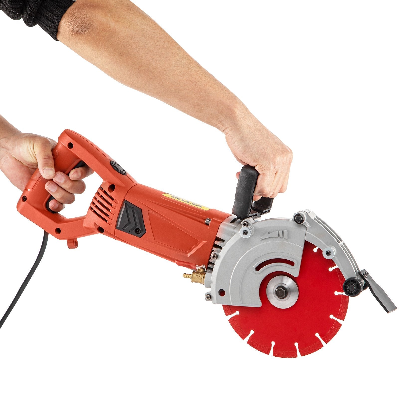 VEVOR Electric Concrete Saw, 7" Blade with 3 inch Max Cutting Depth, Wet/Dry Sawing with Blade and Tools for Granite, Brick, Porcelain, Reinforced Concrete 