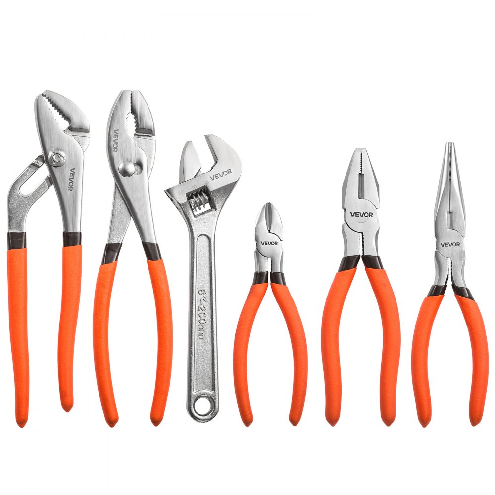6-Piece Pliers & Wrench Set – Carbon Steel Hand Tools for DIY, Home & Automotive Use