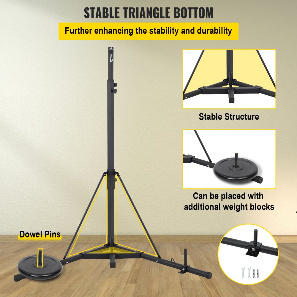 VEVOR Heavy Bag Stand Free Standing Punching Punch Bracket Station Boxing Stand Height Adjustable Folding Boxing Bag Stand for Home Fitness (Heavy Bag Stand) 