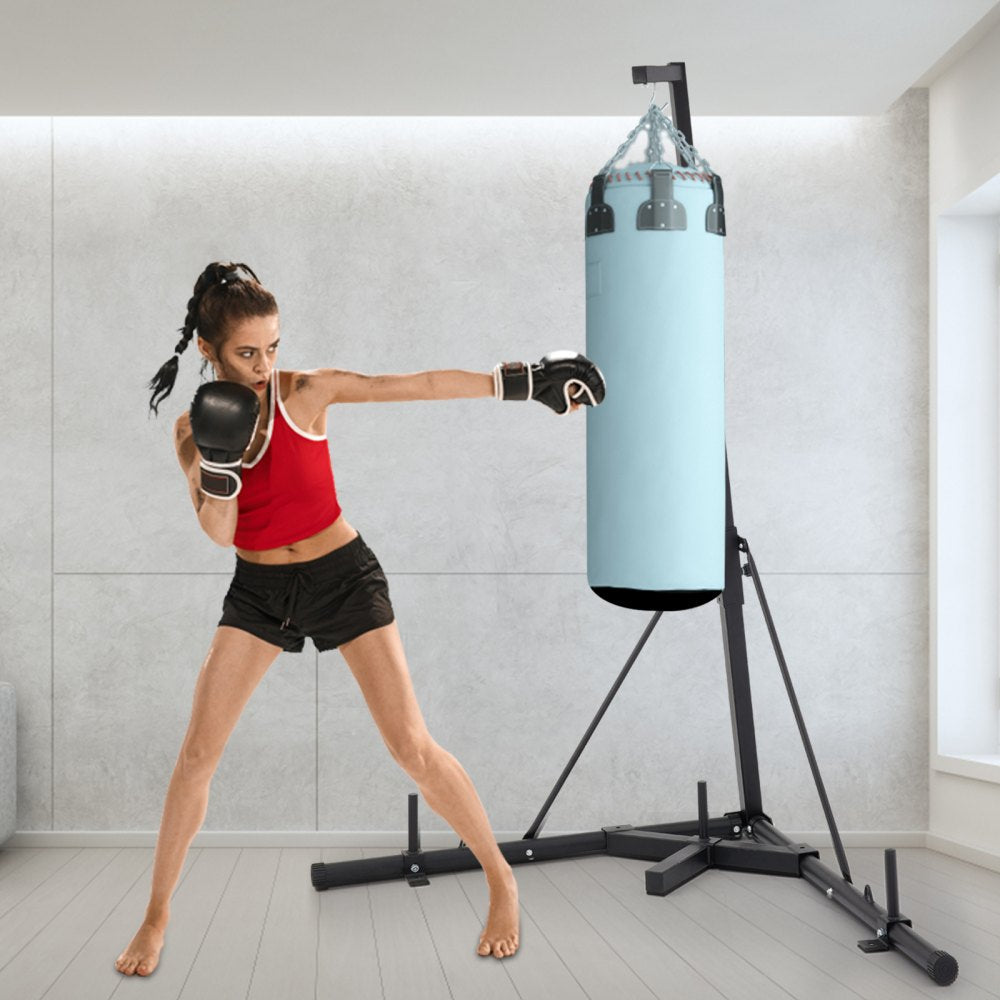 VEVOR Heavy Bag Stand Free Standing Punching Punch Bracket Station Boxing Stand Height Adjustable Folding Boxing Bag Stand for Home Fitness (Heavy Bag Stand) 