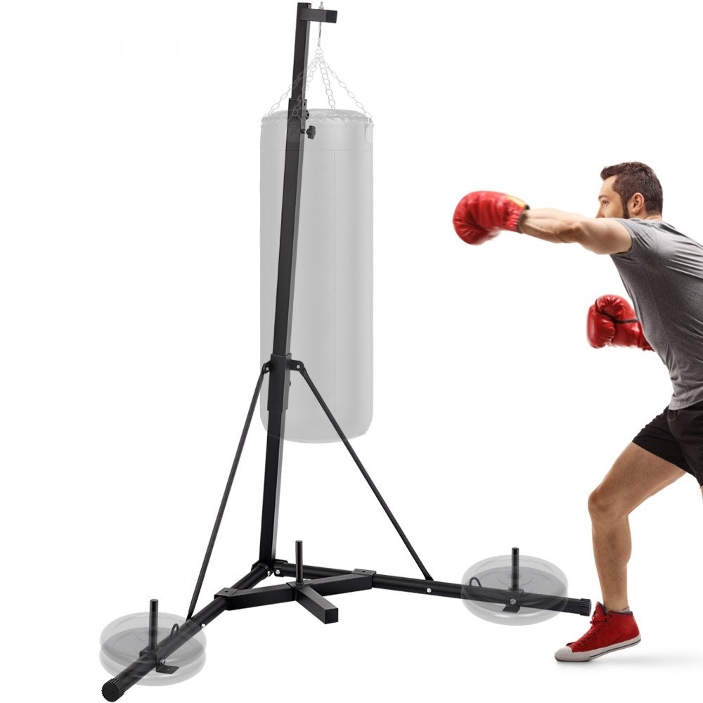 VEVOR Heavy Bag Stand Free Standing Punching Punch Bracket Station Boxing Stand Height Adjustable Folding Boxing Bag Stand for Home Fitness (Heavy Bag Stand) 
